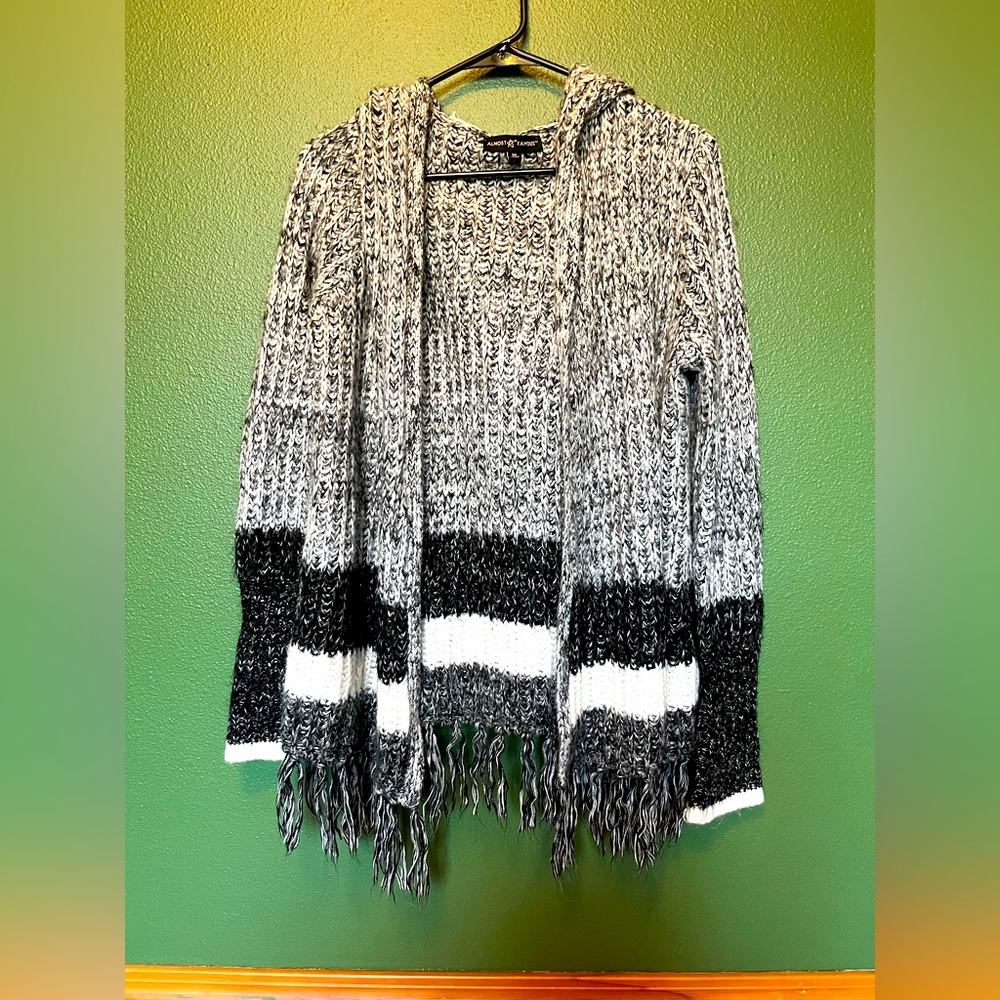 Almost famous hooded knit cardigan
